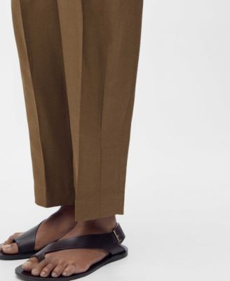 Women's Linen-Blend Pleated Pants