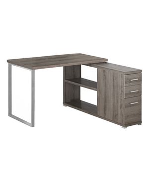 Contemporary Computer Desk with Twin Drawer Storage and Clean Lines