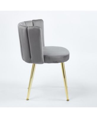 Streamdale Modern Velvet Dining Chair (Set of 2) with Golden Legs