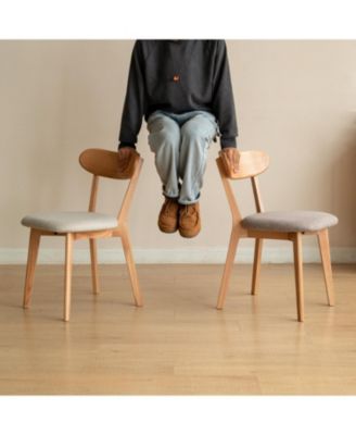 single dining chair solid oak natural wood North American FAS grade dirt-free simple elegant style