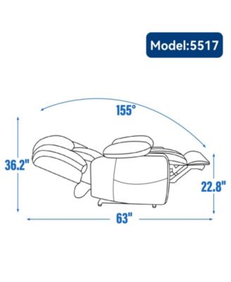 Chenille Power Lift Recliner, Massage & Heat, USB, Cup Holders