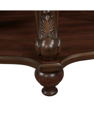 42" Oval Wood Coffee Table with Storage