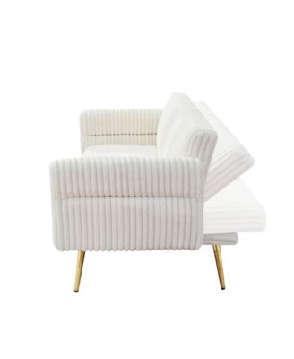 Streamdale 79 inch corduroy sofa bed, foldable double sofa bed with folding armrests, suitable for living rooms and small spaces