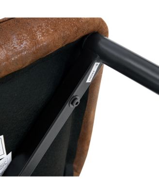 8-Piece Brown Velvet Dining Chair Set with Black Metal Legs