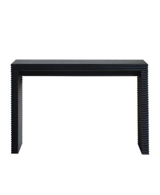 Modern Black Ribbed Console Table