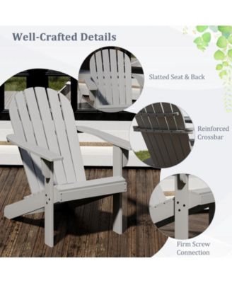 Acacia Wood Lounge Patio Adirondack Chair with Inclined Seat