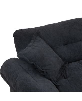 Chenille Recliner Sofa with Pillows & Memory Foam