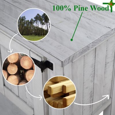 Retro Style Solid Wood Sideboard with Drawers & Cabinets