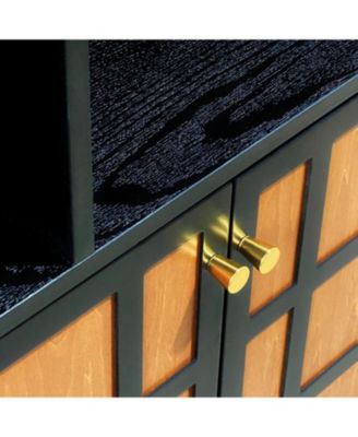 Streamdale Bookcase with Cabinet, Bookshelf with Doors, Black&Honey