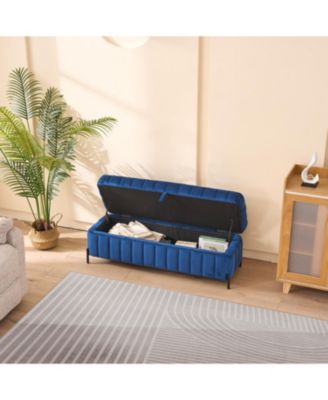 Velvet Storage Soft Bench for Living Room, Entryway and Bedroom.