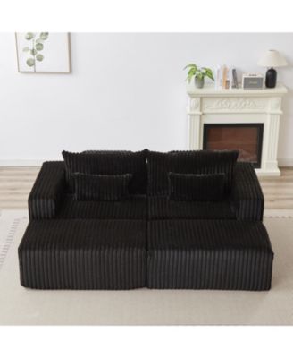 1 Pc   Plush Corduroy Oversized, Cloud Plush, Lounge Chaise   Sectional Sofa