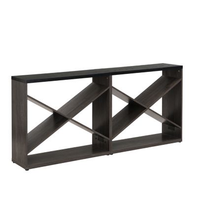 70.87 Inch Wood X-Shape Split Design Storage Console Table