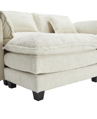 Luxurious Chenille Sofa with Detachable Armrests
