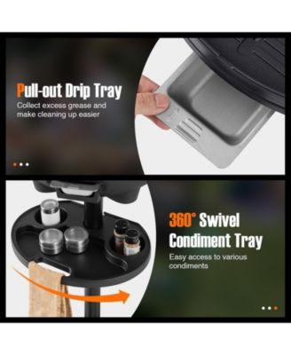 1350 W Outdoor Electric BBQ Grill with Removable Stand