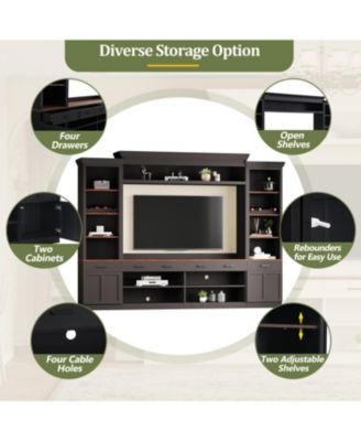 Farmhouse Entertainment Center w/ Bookshelf - 70" TV