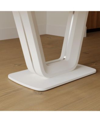 Streamdale Expandable White Dining Table, U-Legs, Home/Office