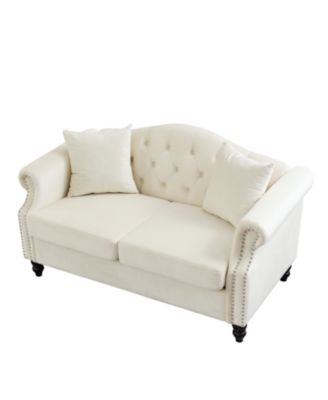 Streamdale Grey Velvet Chesterfield Sofa with Nailhead Trim