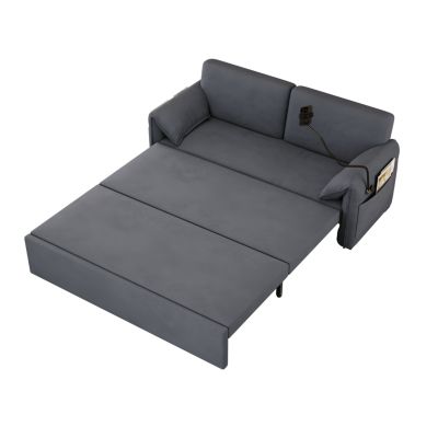 Streamdale 63" Velvet Multifunctional Sofa Bed (3-in-1)