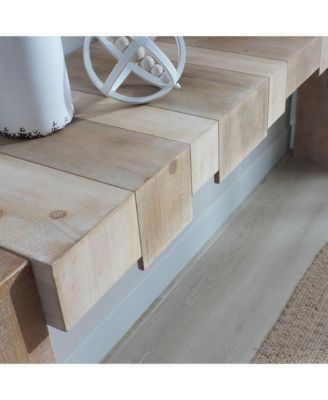 Rustic Modern Manufactured Wood Console Table with Step-Block Design