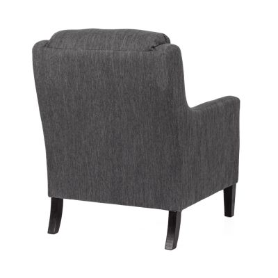 Streamdale 1 Pc. Charcoal Fabric Upholstered Waterfall Back Tapered Rubberwood Leg Contemporary Club Chair