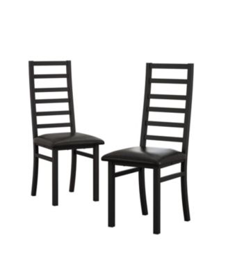 Modern Metal Dining Chairs, Set of 2 (Black)