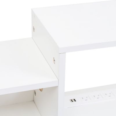 Streamdale 65.35in Wall Mounted Floating TV Stand with 20 Color LEDs and Charging Station