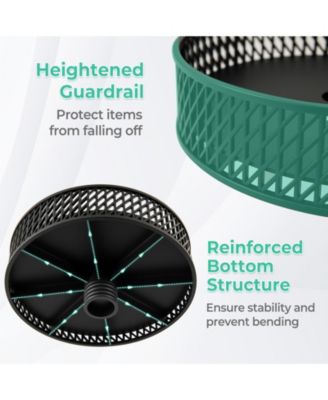 Patio Umbrella Table Tray Adjustable with Storage and Umbrella Poles