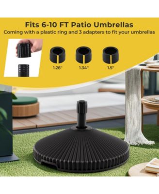 Water and Sand Filled Outdoor Umbrella Stand with Shell Texture and 3 Coupler Sizes