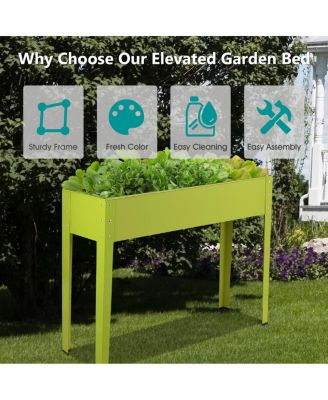 Metal Raised Garden Bed with Legs and Drainage Hole