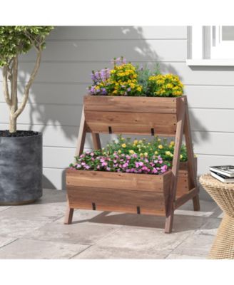 Freestanding Vertical Raised Garden bed with 3 Wooden Planter Boxes