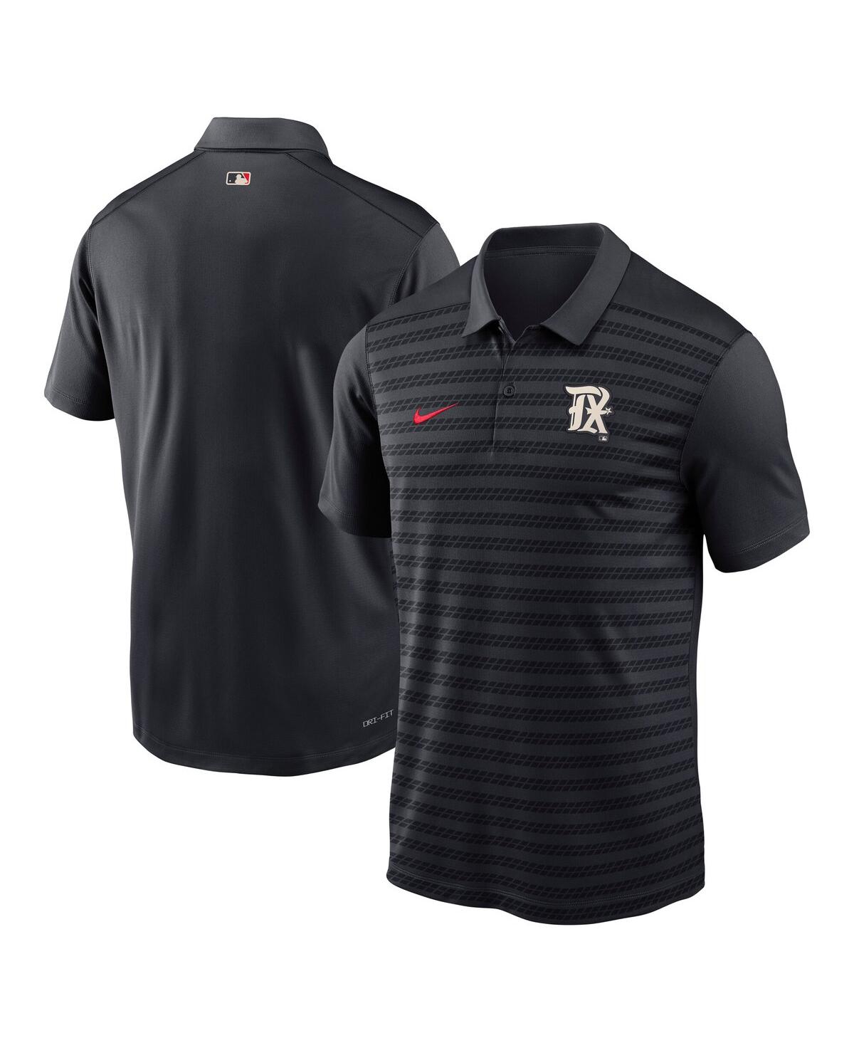 Nike Men's Black Texas Rangers Authentic Collection City Connect Victory Performance Polo Shirt