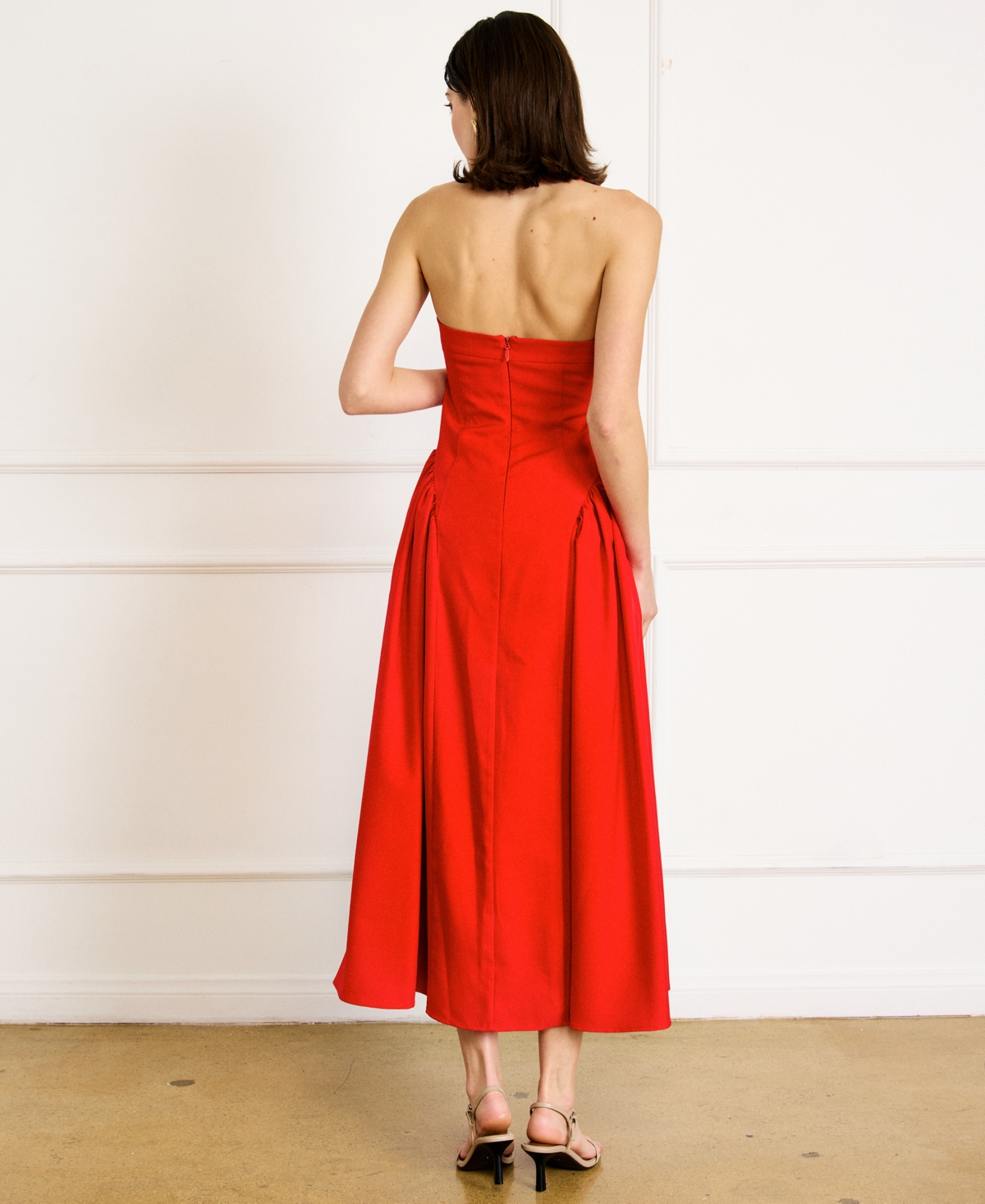 Line & Dot Women's Greta Halter Sleeveless Maxi Dress In Red