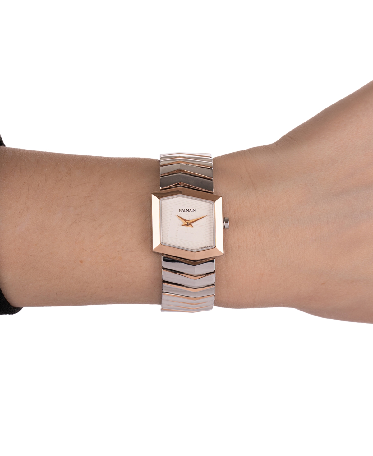 Balmain Women's Swiss Teffetas Two-tone Stainless Steel Bracelet Watch 35mm In White