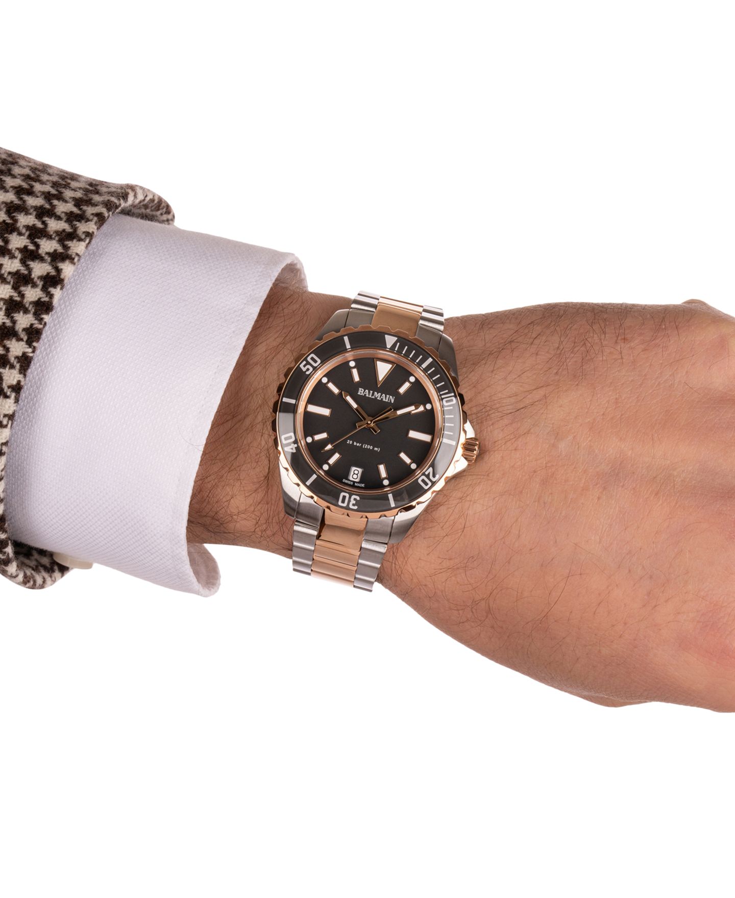 Мужские часы Balmain Swiss Ophrys Two-Tone Stainless Steel Bracelet Watch 43mm — фото 5