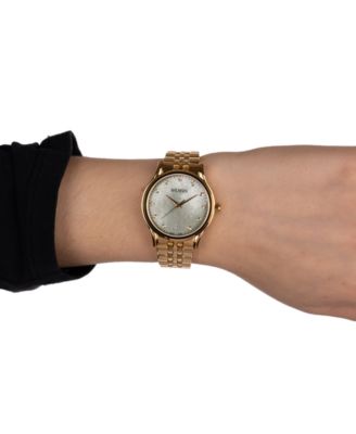 Women's Swiss Beleganza Diamond (1/20 ct. t.w.) Gold PVD Stainless Steel Bracelet Watch 32mm