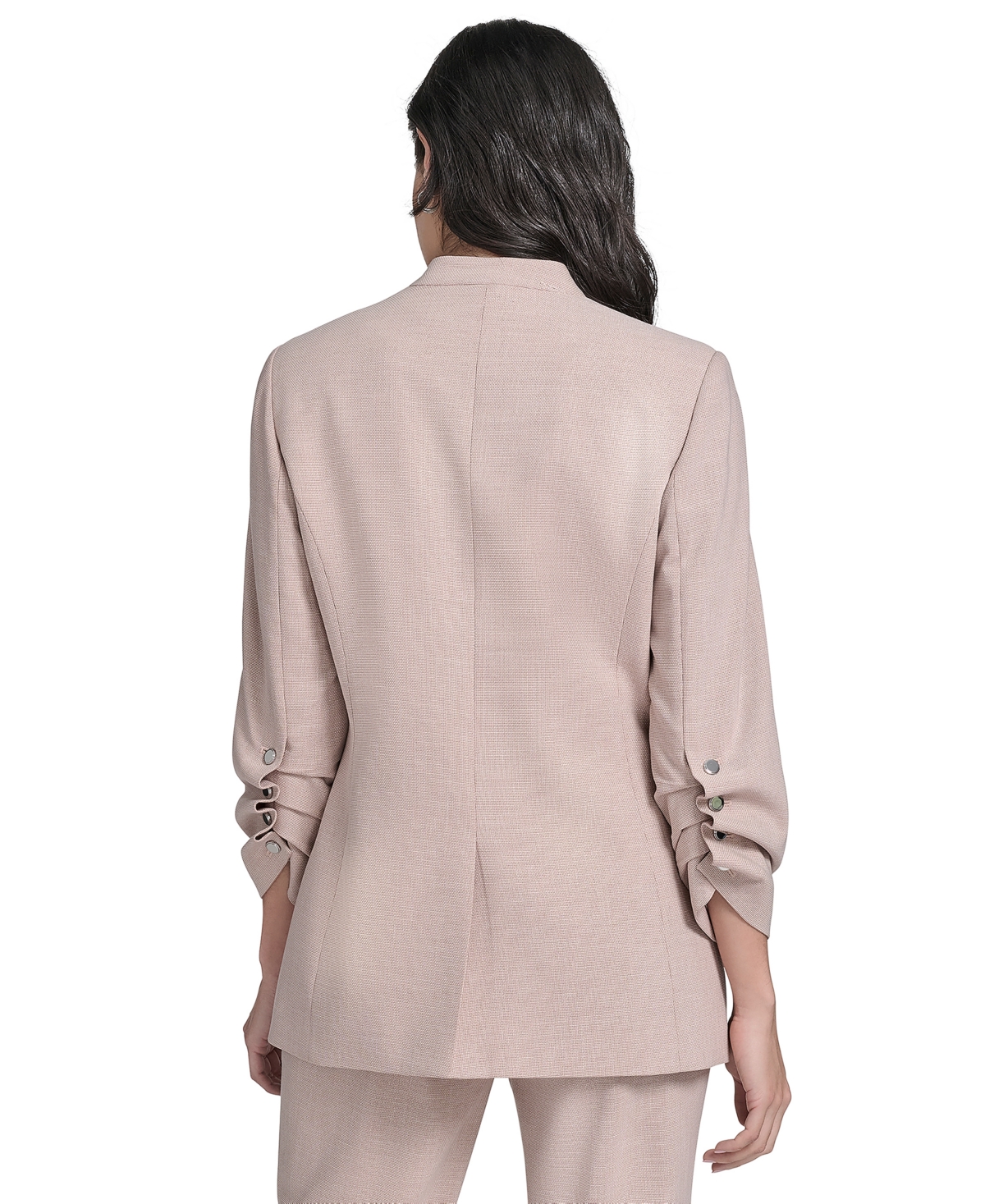 Calvin Klein Women's Textured 3/4-sleeve One-button Jacket In Multi