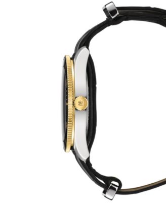 Women's Swiss DS Heritage Black Leather Strap Watch 38mm