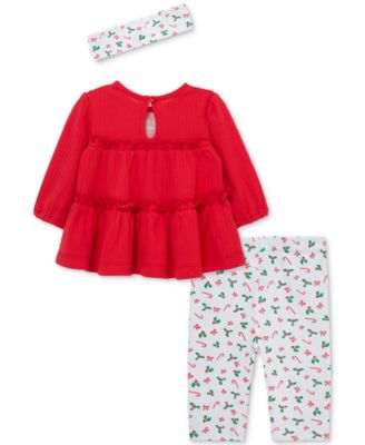 Baby Girls Cotton Candy Cane Tunic, Headband & Leggings, 3 Piece Set