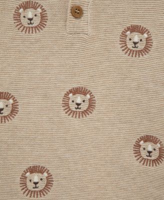 Baby Boys Cotton Lion Sweater & Pants, 2 Piece Set