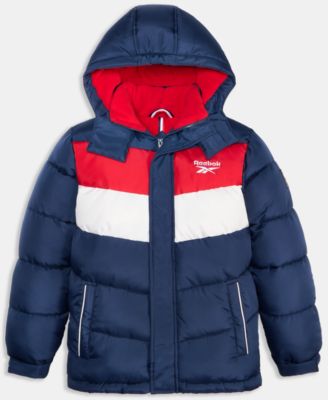 Reebok - Toddler and Little Boys Color Blocked Long Sleeve Puffer Jacket