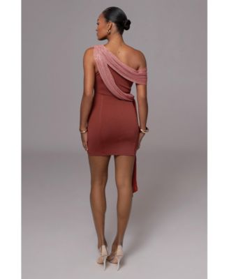 Women's Asymmetric Drape Mini Dress