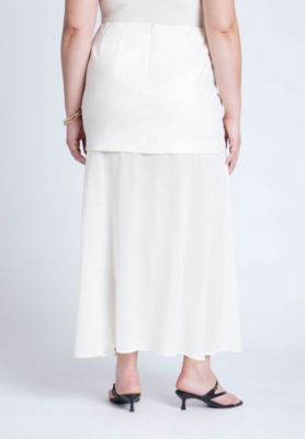 Women's Plus Size Mixed Media Skirt
