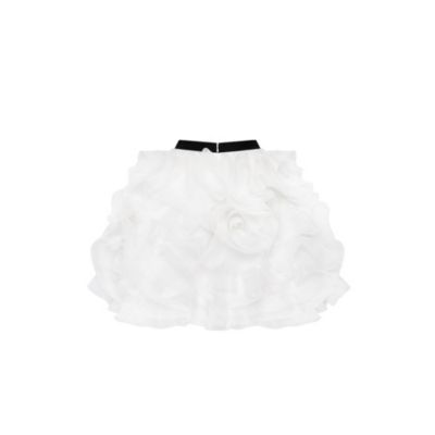 Women's Danceable mini skirt with ruched flower appliques
