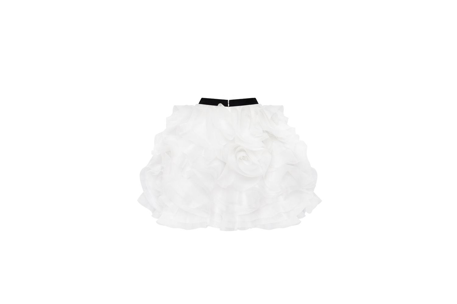 Women's Danceable mini skirt with ruched flower appliques