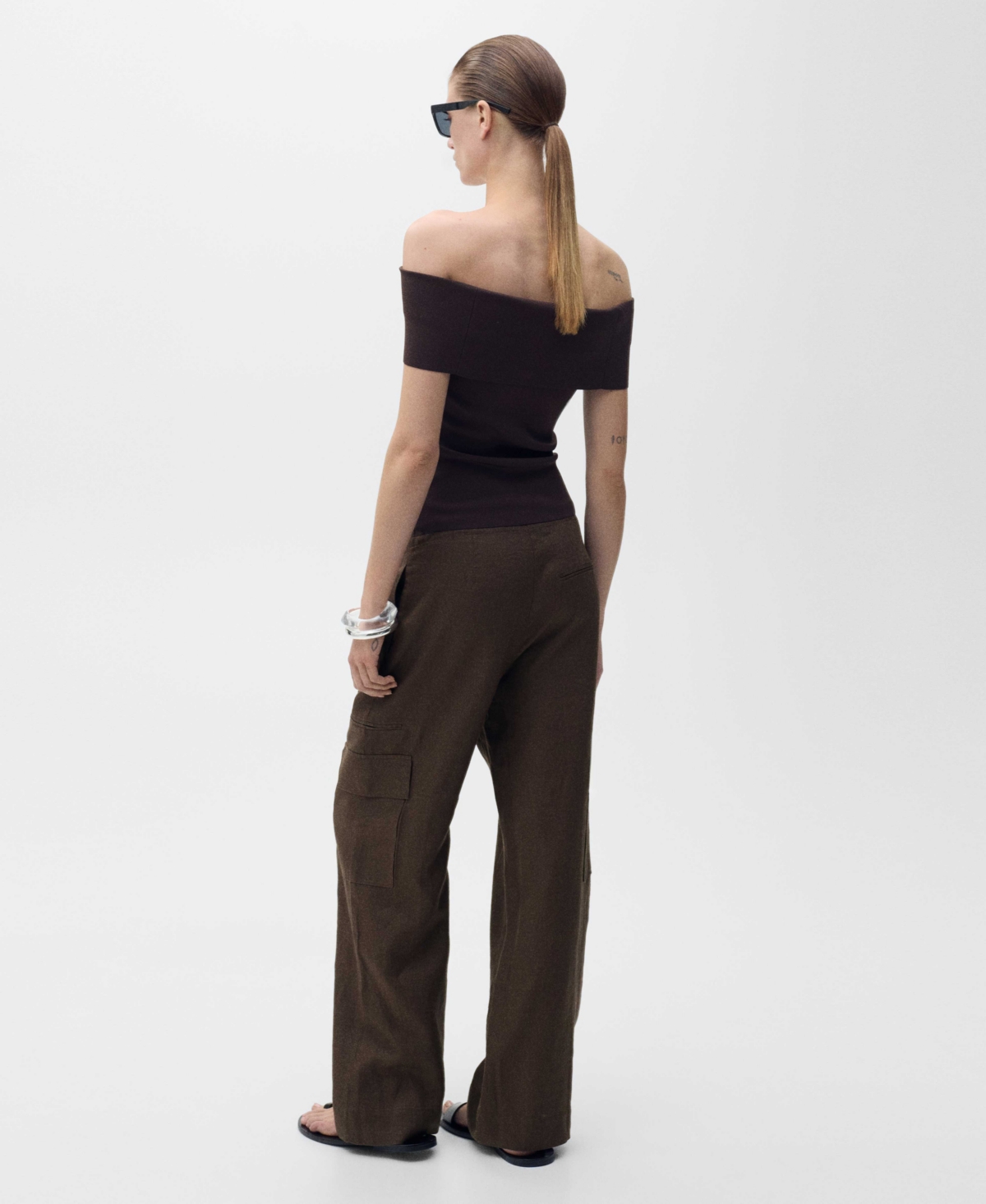 Shop Mango Women's Linen Cargo Pants