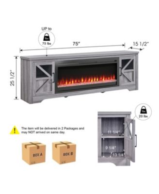 75" Fireplace TV Stand for TVs up to 80",with 44" Electric Fireplace