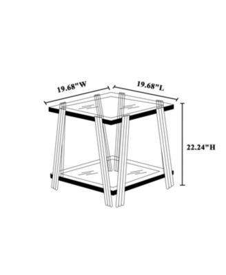 20" Square Glass End Table