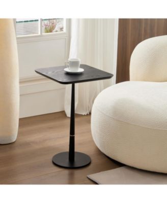 Streamdale Square Side Table – 1 Pc, MDF & Metal, Minimalist Design, Waterproof Surface, Compact Accent Table for Living Room or Lounge