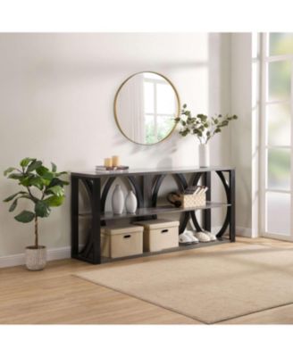 70.87" Entryway Table with Storage Industrial Console Table