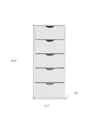 Five Drawer Standard Chest for Bedroom Storage and Clothes Organization